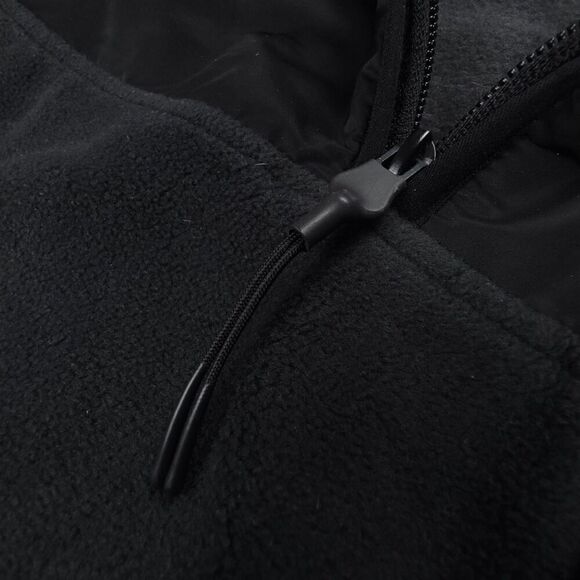 ZARA MAN Mixed Media Fleece Quarter Zip Pullover Sweatshirt Mens Medium Black - Picture 5 of 8